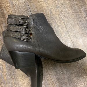 Franco Sarto Leather Booties - Buckle & Zip Sz 7.5